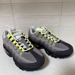 Nike Kids' Air Max 95 Sneakers - Gray, Black, Neon Yellow